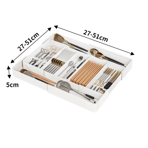 Expandable Drawer Divider Tray for Kitchen Utensils Bathroom Cosmetics