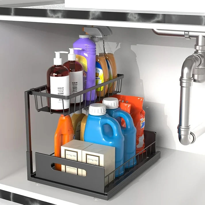 Under Sink Organizer, 2-Tier Sliding