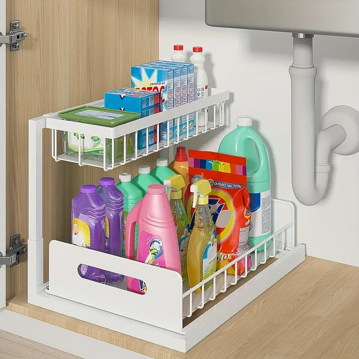 Under Sink Organizer, 2-Tier Sliding