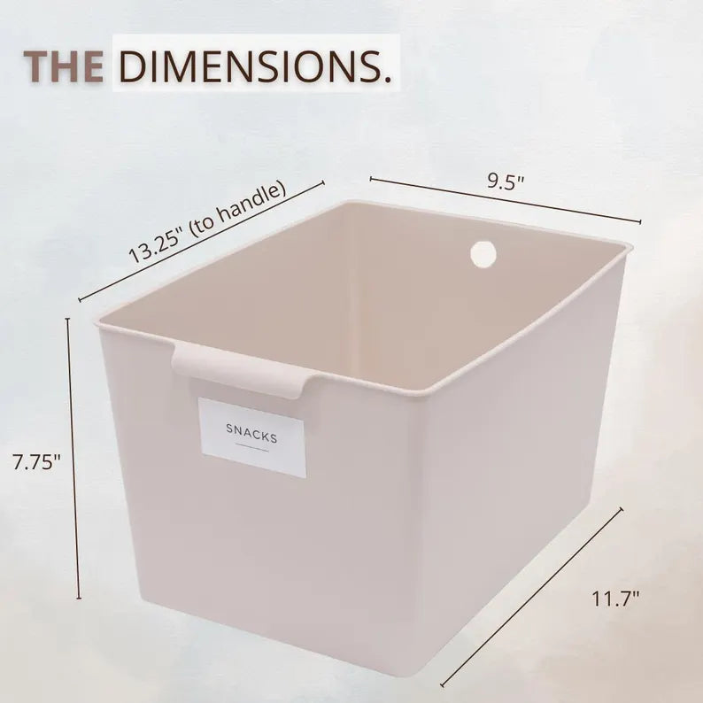 Beige Pantry Bins with Labels, Kitchen Organization
