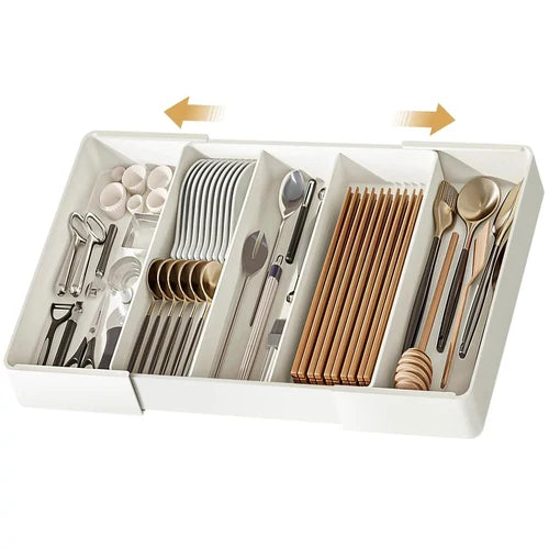 Expandable Drawer Divider Tray for Kitchen Utensils Bathroom Cosmetics
